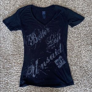 DC Black V-Neck Tee